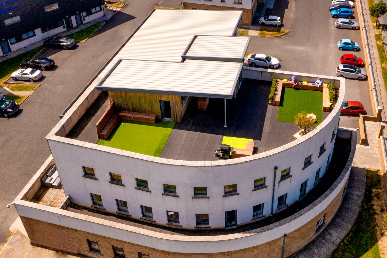 Wicklow Hub rooftop garden coworking space, Newtown Mount Kennedy